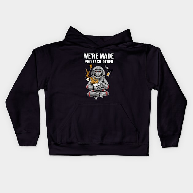 We're Made Pho Each Other Kids Hoodie by Andonaki